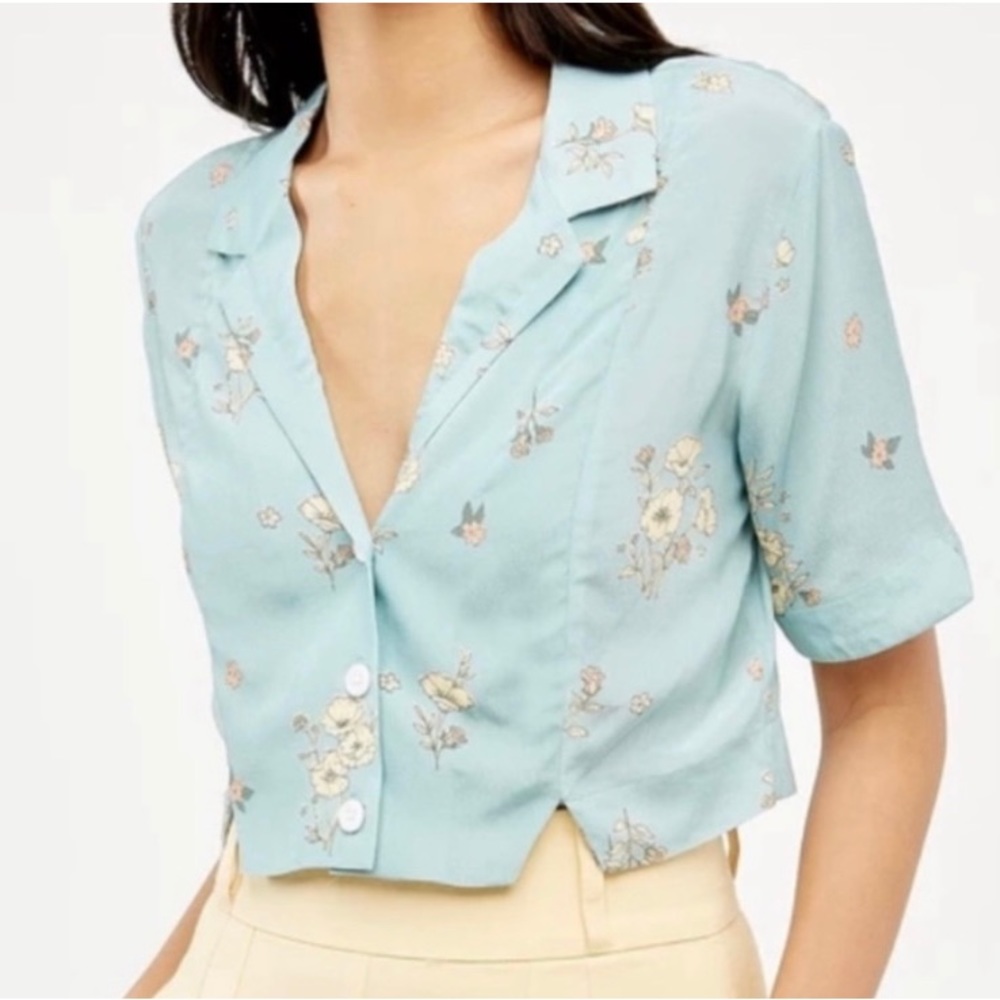 Capulet Fara Bowling Crop Floral Shirt Size XS